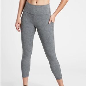 Athleta Size 2X Heathered Gray Ultimate Stash Pocket 7/8 Tight Leggings